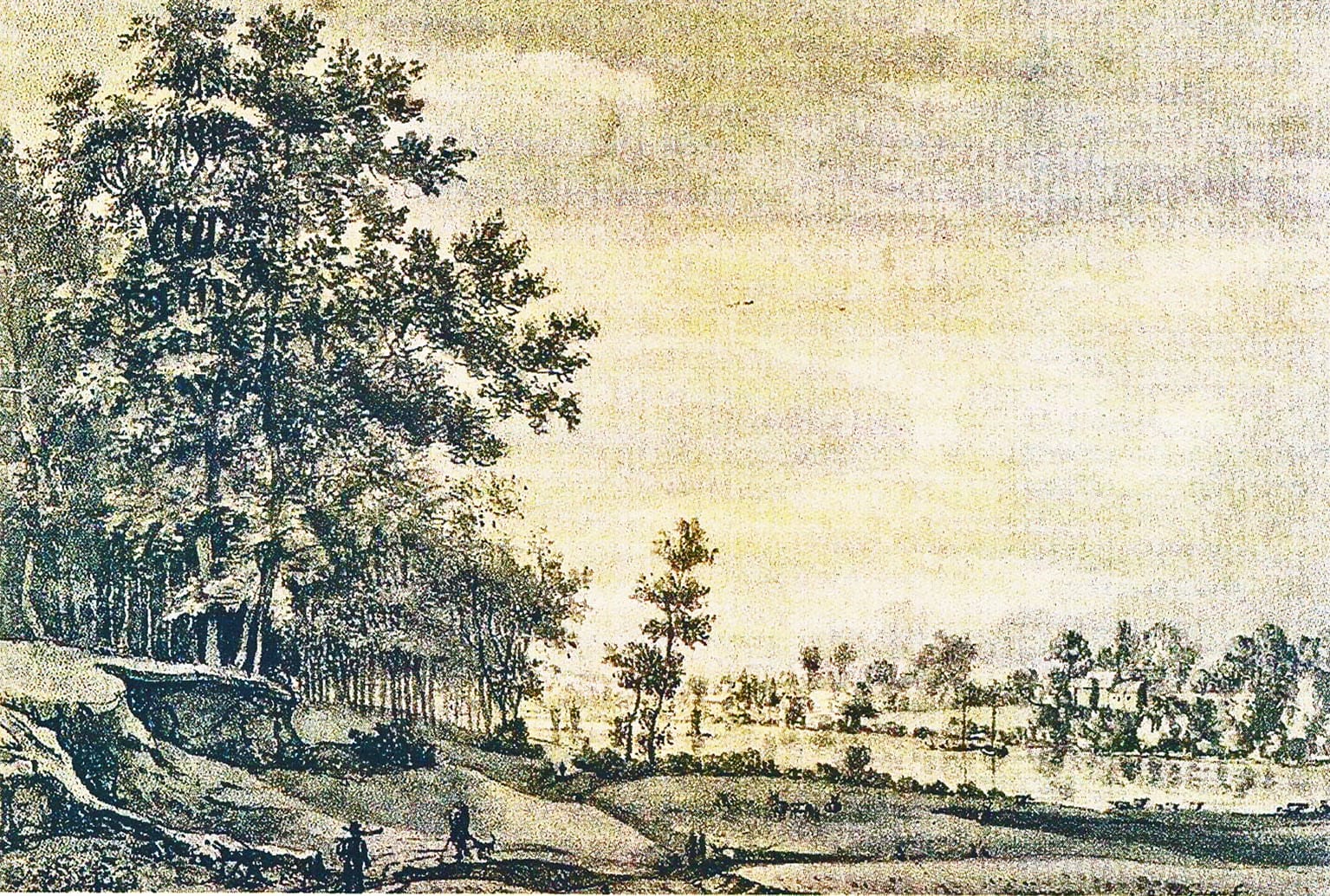 La forêt de Soignes et l'étang de Boitsfort - Oeuvre de Roelant Rochman (Amsterdam 1627-1692) Busvoord een ûur boven Brûssel (MRBA inv 4060:3065)