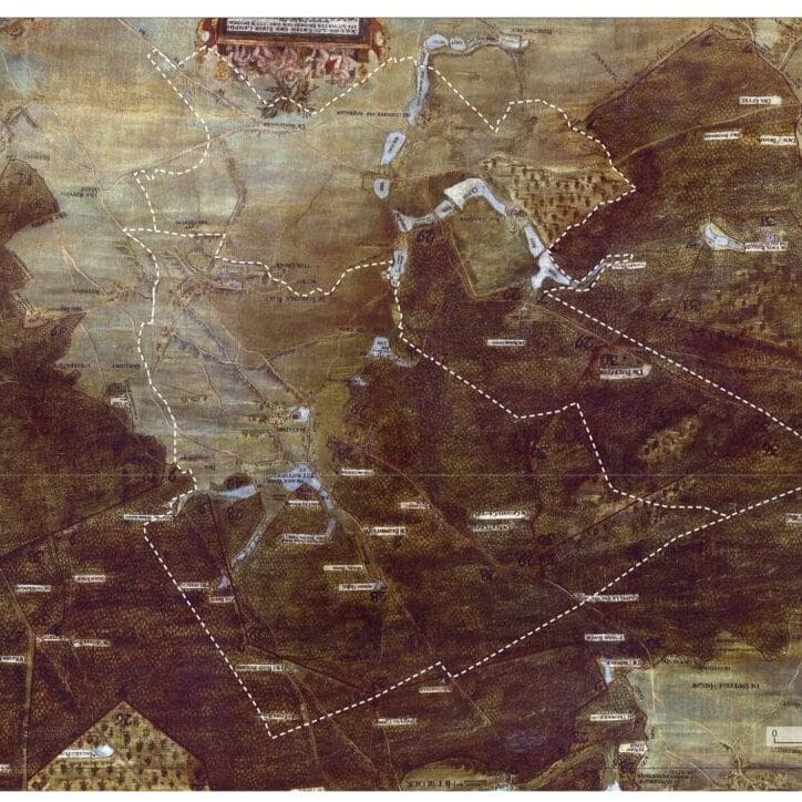 Carte de la forêt de Soignes peinte par I. Vander Stock 1661