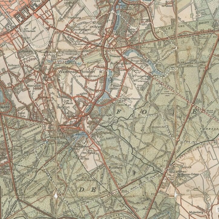 Carte routière de la forêt de Soignes, Ed. Touring Club de Belgique 1919 1/22 500